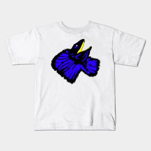 Stylized Neon Blue Frilled-neck Lizard Kids T-Shirt